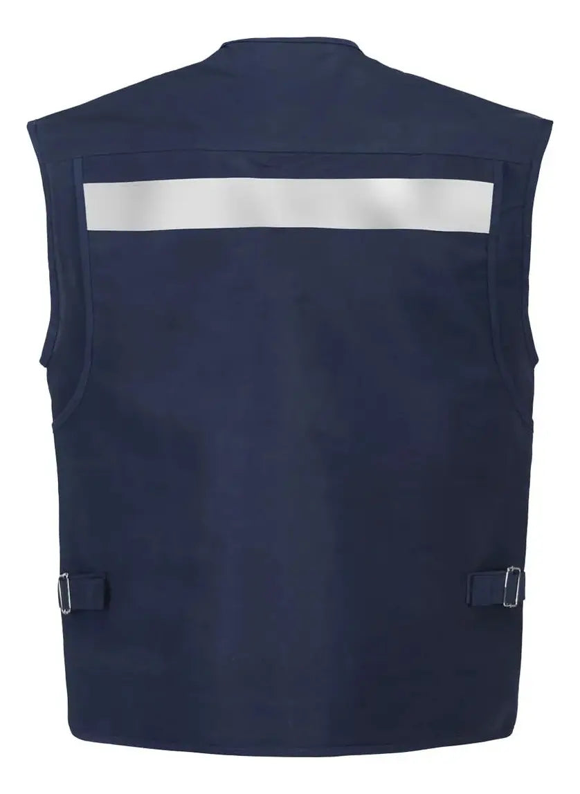 Chaleco Geologo Poplin Con Reflectantes Colores Azul L