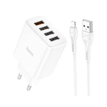 Load image into Gallery viewer, Cargador 18w QC3.0 4 Puertos Hoco C102A - Sin Cable