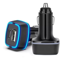 Load image into Gallery viewer, Cargador Rápido Auto Tipo C + Usb 18w Munditel