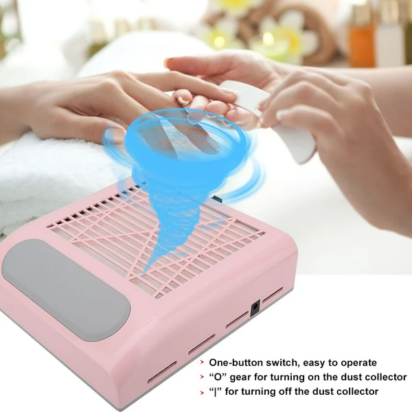 Extractor De Polvo Para Uñas Profesional 80w Rosa
