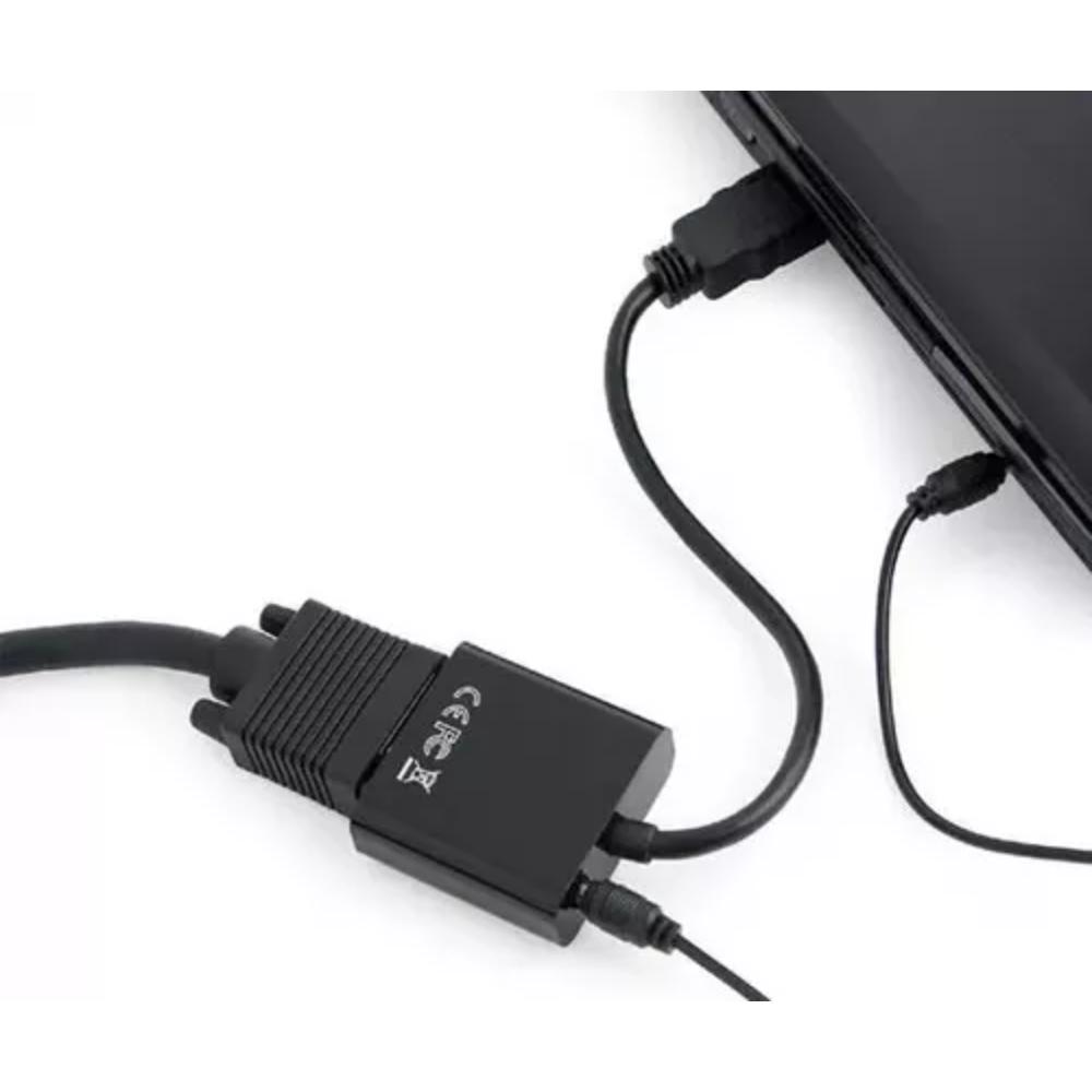 Adaptador Convertidor HDMI a VGA con Audio 3.5mm - Full HD 1080p