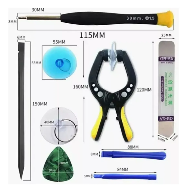 Kit Herramientas Reparación 18 En 1 Pinza Separador Display