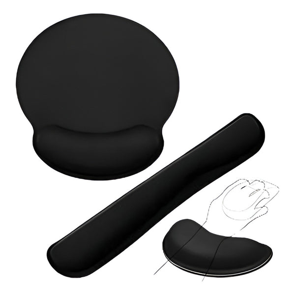 Reposamuñecas 3 Piezas Negro Negro