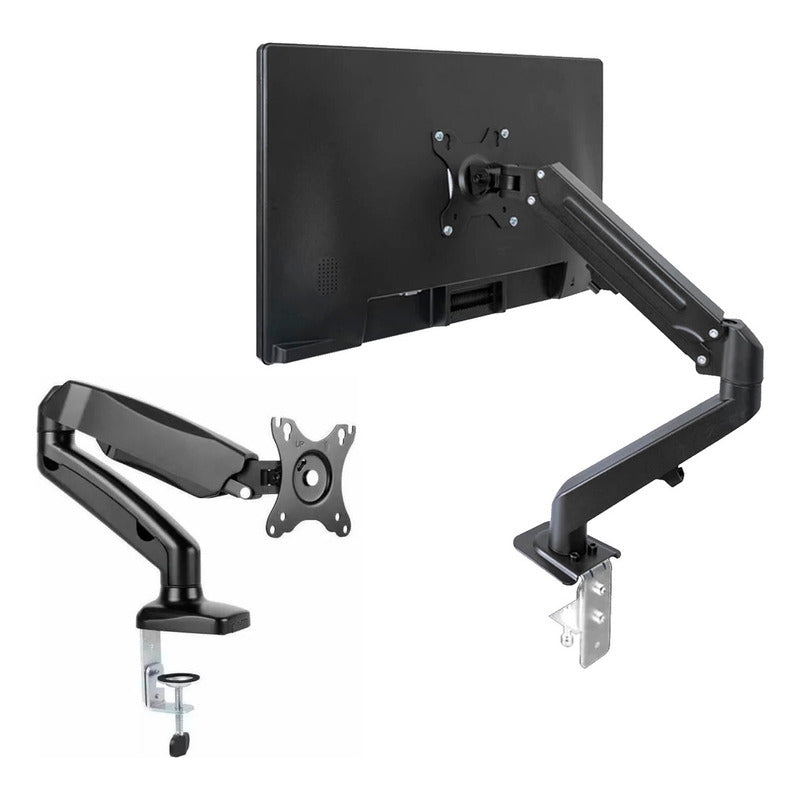 Soporte Ergonómico A Gas Para Monitor De Escritorio 17 A 32° Color Negro