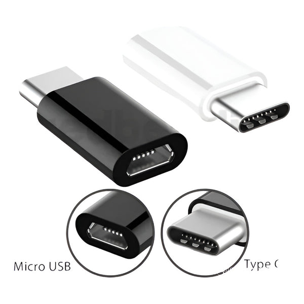 Adaptador Conector Tipo C A Micro Usb V8 Android S-s Plateado