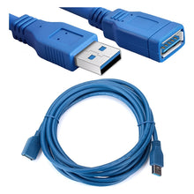 Cargar imagen en el visor de la galería, Cable Extensor Usb 3.0 1,5m Azul / Datos Y Carga/ Azul
