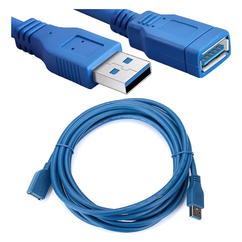 Cable Extensor Usb 3.0 1,5m Azul / Datos Y Carga/ Azul