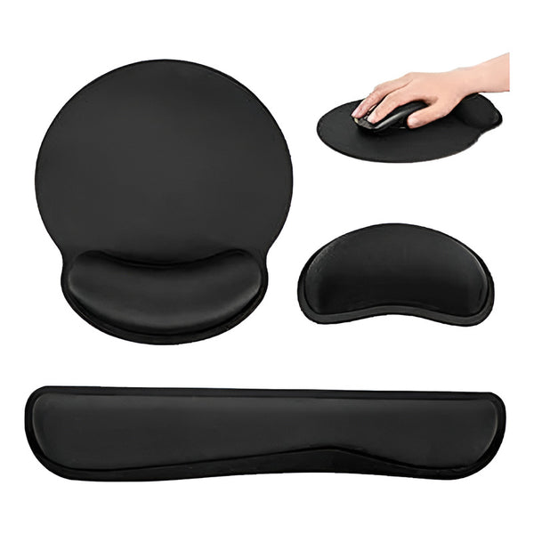 Reposamuñecas 3 Piezas Negro Negro