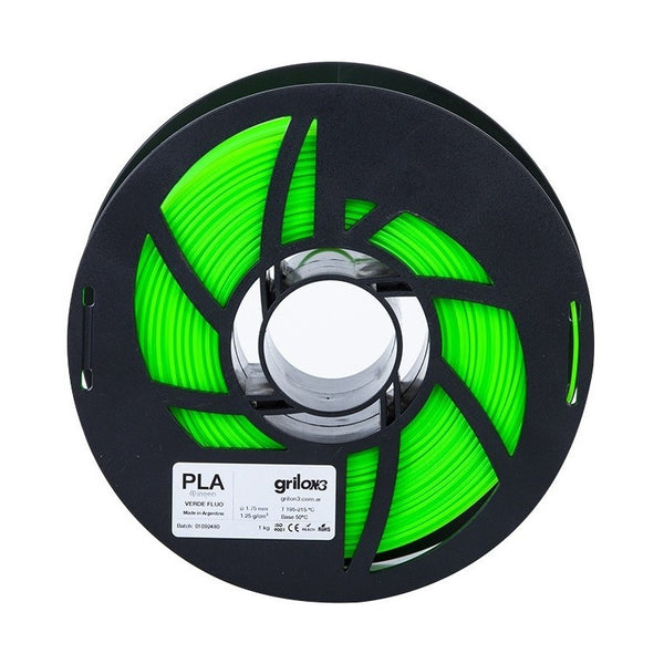 Filamento 3d Grilon3 Pla De 1.75mm Y 1kg Verde Flúo