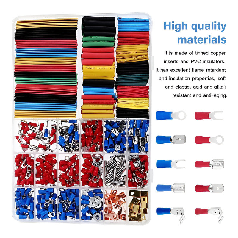 Kit De Tubos Termocontraíbles Retráctiles Conectores Variado
