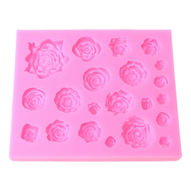 Molde De Silicona Con Forma De Flor De Rosa Rosa