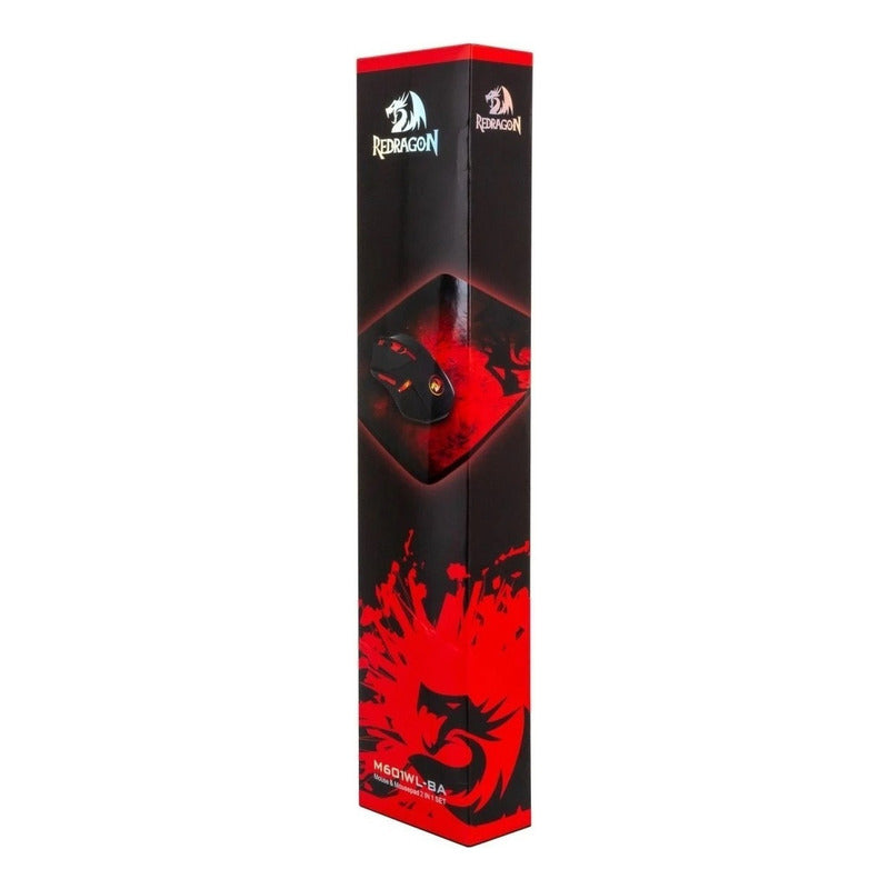 Kit Redragon Padmouse/mouse Inalambrico M601wl-ba Negro Y Rojo