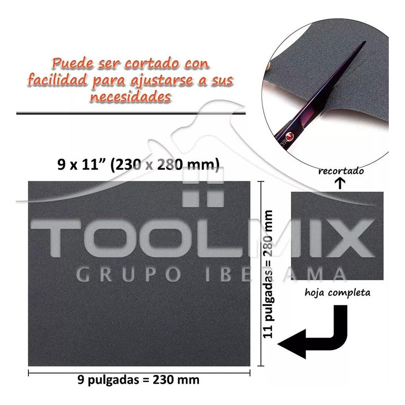 25 Pc Lija Pliego Metal Fierro Madera 230x280mm Grano 120 25