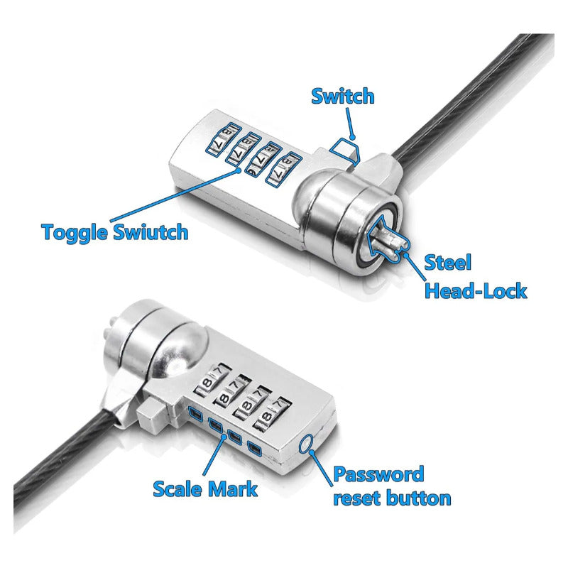 Candado De Seguridad C/clave P/notebook Pingcool Negro
