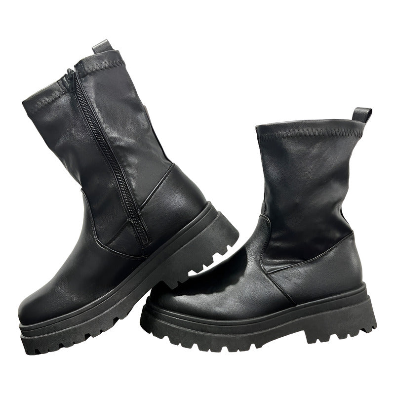 Botín Mujer Tobillo Elasticado Negro Corona Negro Liso 39