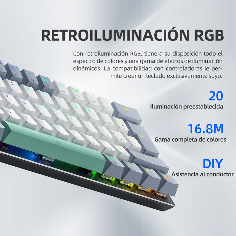 Teclado Gamer Machenike Qwerty Hotswapping Switch Español Color Red Switch Con Luz Rgb