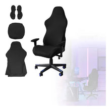 Cargar imagen en el visor de la galería, Sillas Gamer Fundas Para Sillas De Cachemira Elástica Cómodo Negro Poliéster
