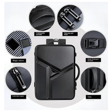 Cargar imagen en el visor de la galería, Mochila Carcasa Dura Gran Capacidad Impermeable Para Macbook Negro Negro
