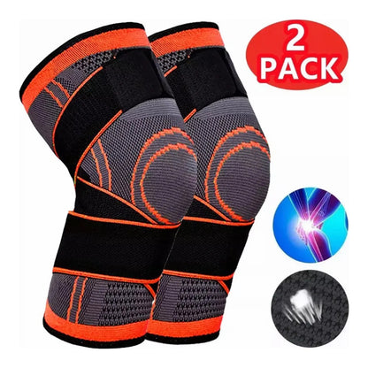Rodillera Elastica Compresion Gym Correr Deportes Naranja M