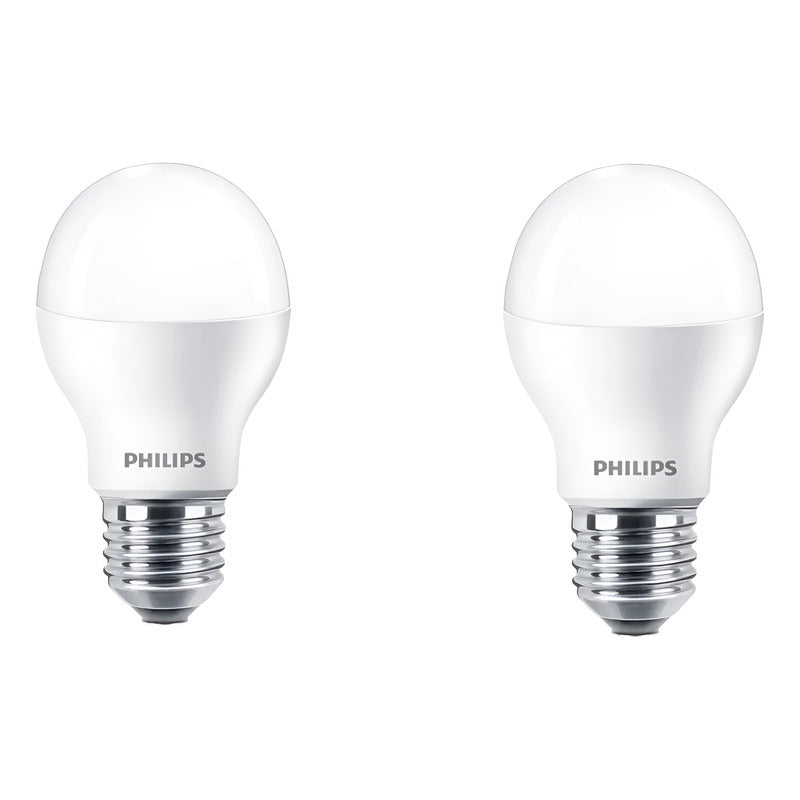Pack 2 Ampolletas Led Philips 12w E27 A60 Luz Fria O Calida Blanco Cálido
