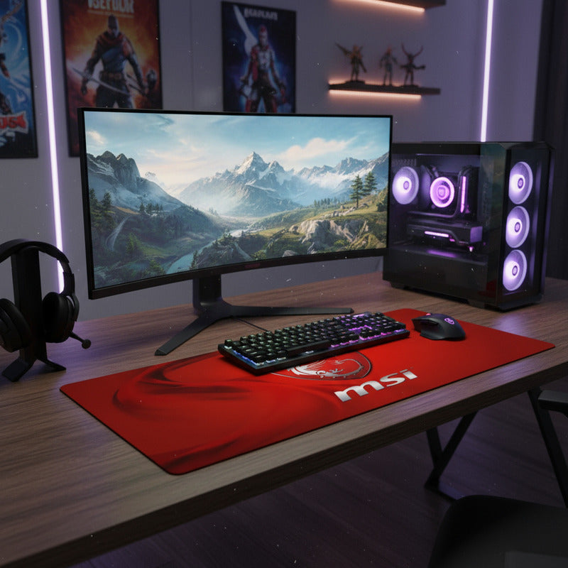 Mouse Pad Msi Red Dragon Gaming 68x30cm Rojo Msi