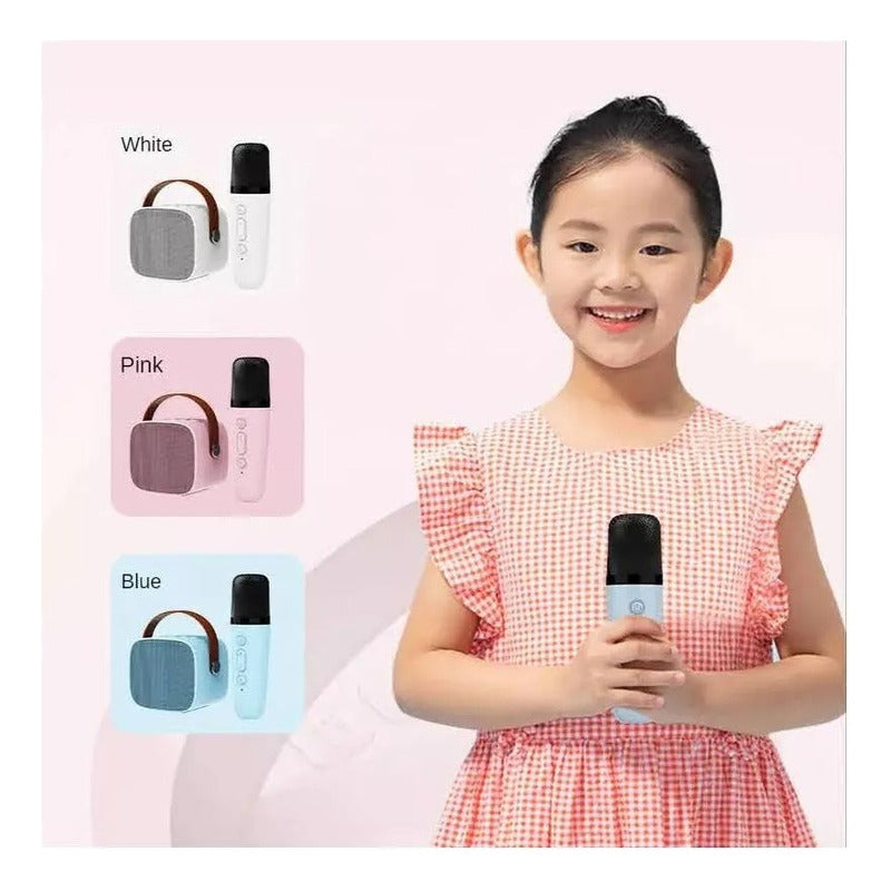 Mini Parlante Karaoke Bluetooth Para Niños Con Micrófono