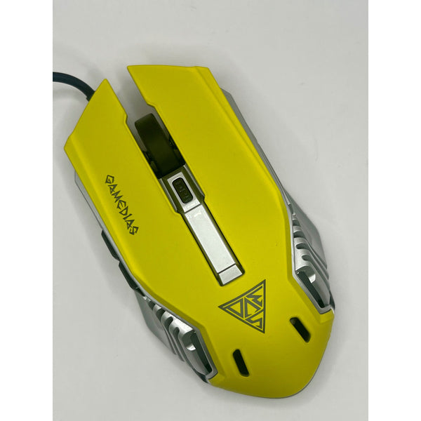 Mouse Gamer Rgb Maquinaria 7200dpi Amarillo Amarillo