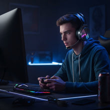 Cargar imagen en el visor de la galería, Audífono Gamer Taidu Ths309 Rgb + Mic 7.1 Sonido Envolvente Negro
