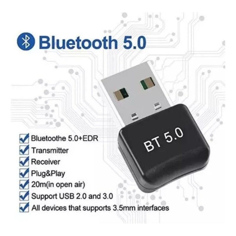Mini Adaptador Usb  Bluetooth 5.0 Transmisor Receptor Pc