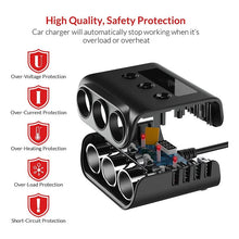 Cargar imagen en el visor de la galería, Cargador Adaptador Encendedor Auto 12v/24v 120w Negro

