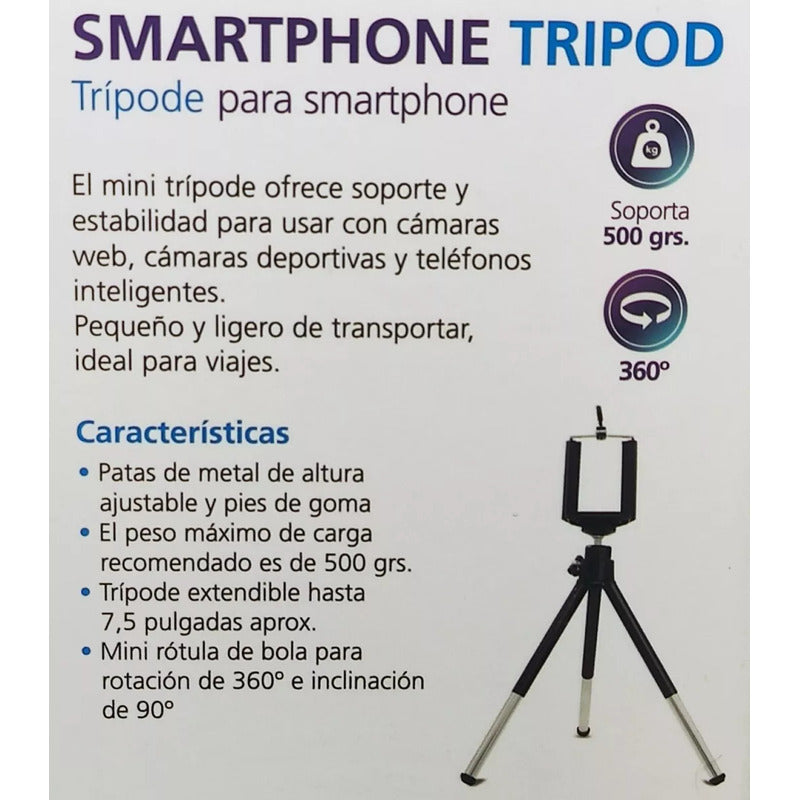 Tripode Philco Tr217 Para Smartphone Metalico