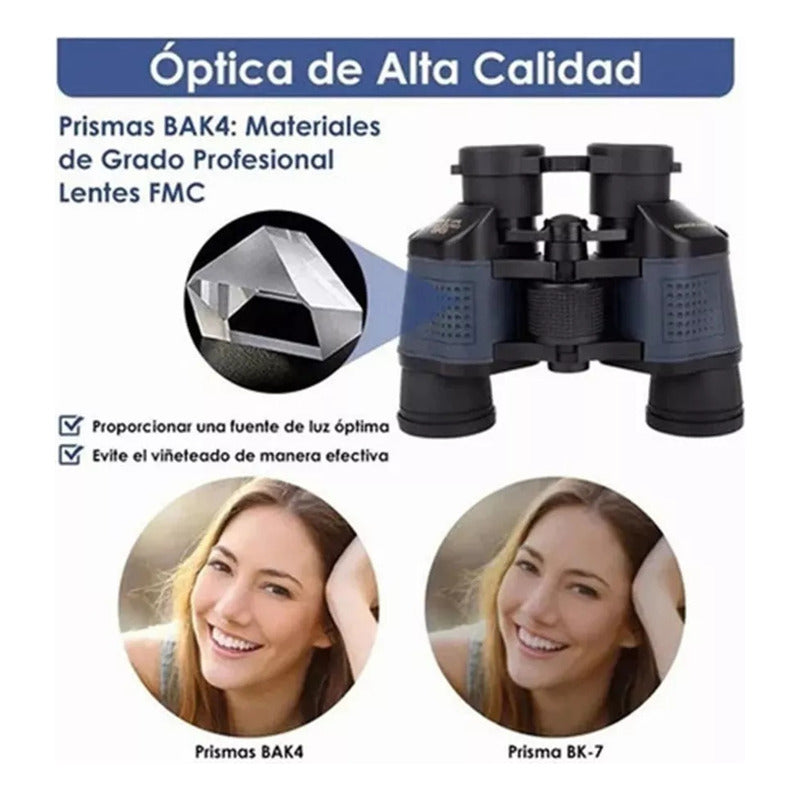 Binoculares De Visión Nocturna De 60x60 Con Telescopio Azul Oscuro