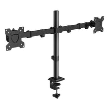 Cargar imagen en el visor de la galería, Soporte Doble Monitor Televisor Escritorio Brazo 17-27 3-6kg Color Negro
