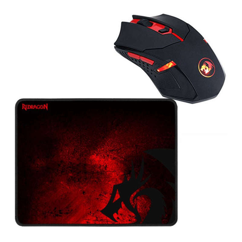 Kit Redragon Padmouse/mouse Inalambrico M601wl-ba Negro Y Rojo