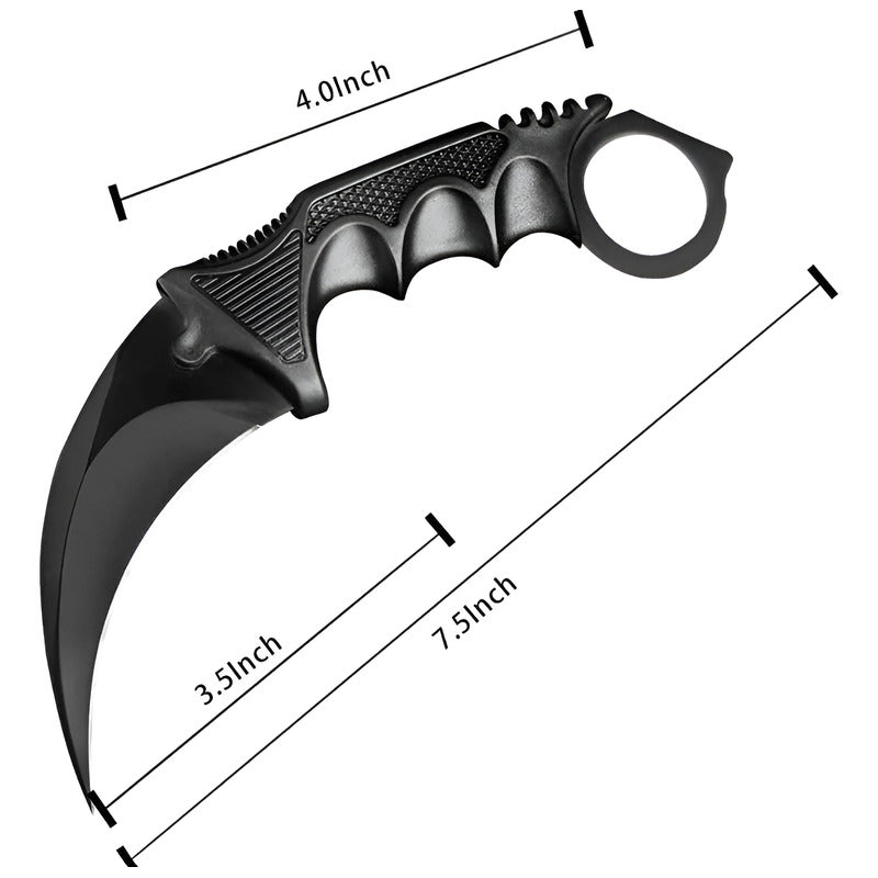 Pack X2 Cuchillo Tactico Militar Cuchillo Karambit Caza Krm Negro