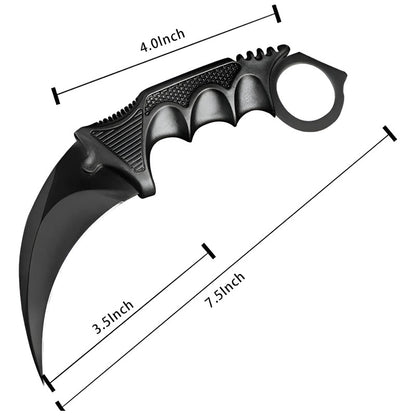 Pack X2 Cuchillo Tactico Militar Cuchillo Karambit Caza Krm Negro
