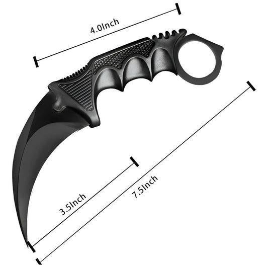 Pack X2 Cuchillo Tactico Militar Cuchillo Karambit Caza Krm Negro