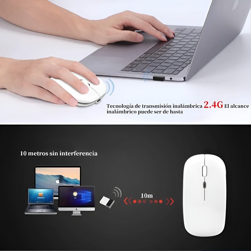 Mouse Inalámbrico Usb/bluetooth Para Ma/iPad/p Negro
