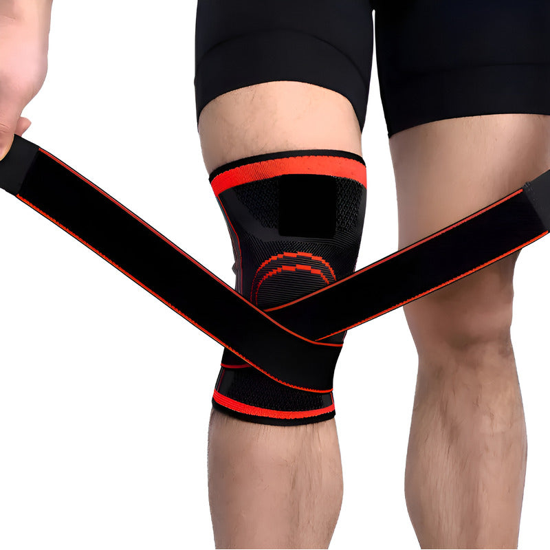 Rodillera Elastica Compresion Gym Correr Deportes Naranja M