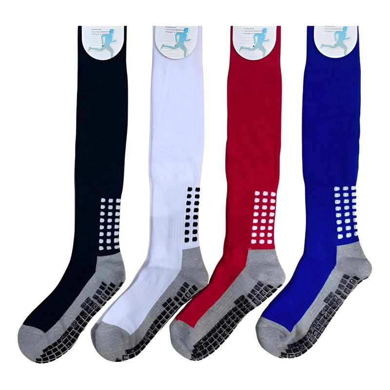 Medias Deportiva Antideslizante Larga Espesar 2pares Rojo/negro