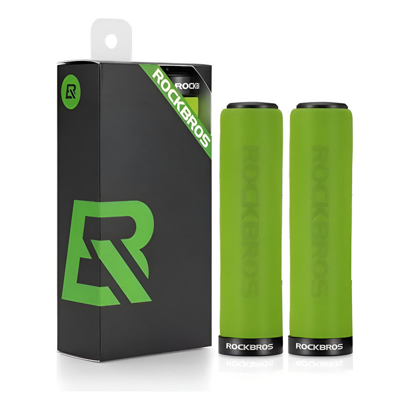 Puños Rockbros Con Lock Bicicleta Mtb Bmx Grips Empuñadura Verde