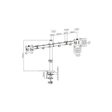 Cargar imagen en el visor de la galería, Soporte Doble Monitor Televisor Escritorio Brazo 17-27 3-6kg Color Negro
