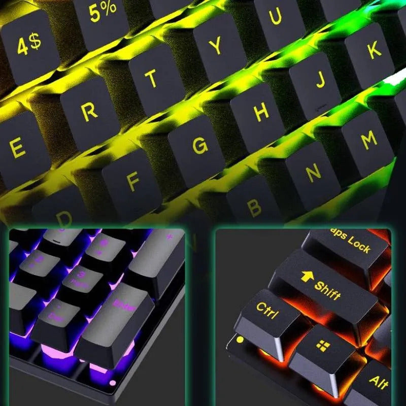 Teclado Gamer 104 Teclas D280 Color Negro Con Luz Rgb Negro Español Latinoamérica