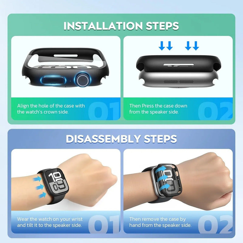 Protector Carcasa Slim + Glass Para Apple Watch 45mm