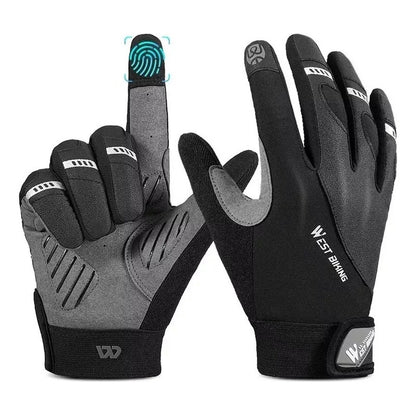 Guantes West Biking Ruta Dedo Largo Bicicleta Negro M