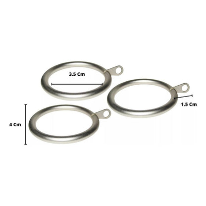 Pack 10 Unidades Argolla De Metal Satín Para Cortina 28 Mm Plateado