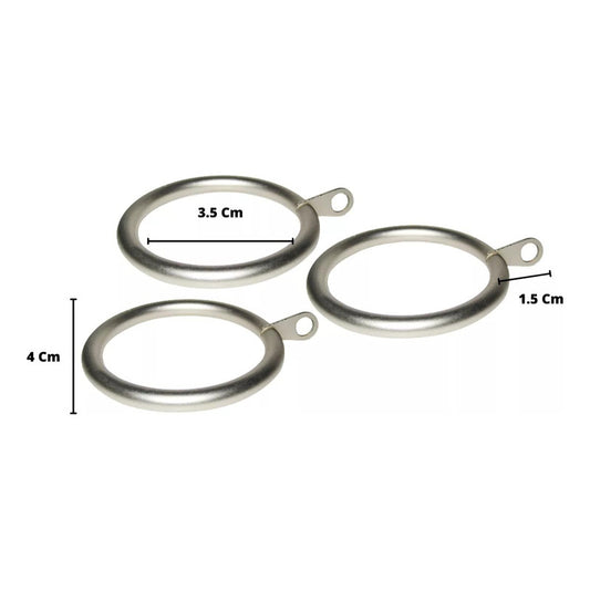 Pack 10 Unidades Argolla De Metal Satín Para Cortina 28 Mm Plateado