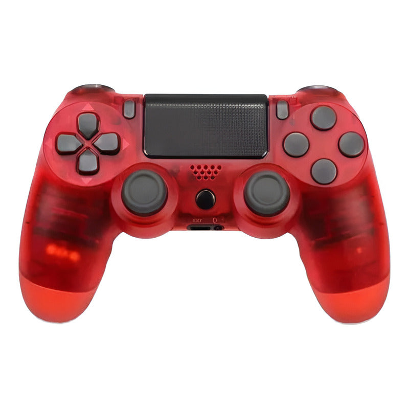 Joystick Inalámbrico Compatible Con Ps4 Doubleshock Transparente Rojo