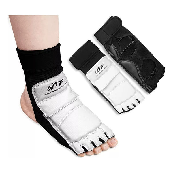 Almohadillas De Pie Empeine Tobillo Protección Taekwondo Blanco