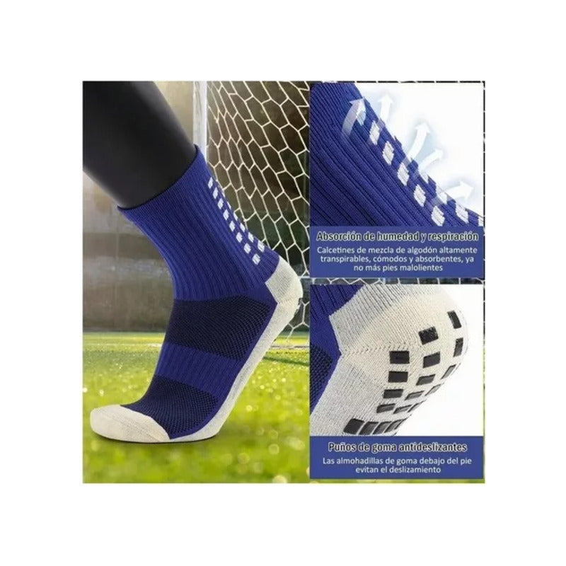Pack 3 Media Deportiva Antideslizante Blanca,azul,amarillo